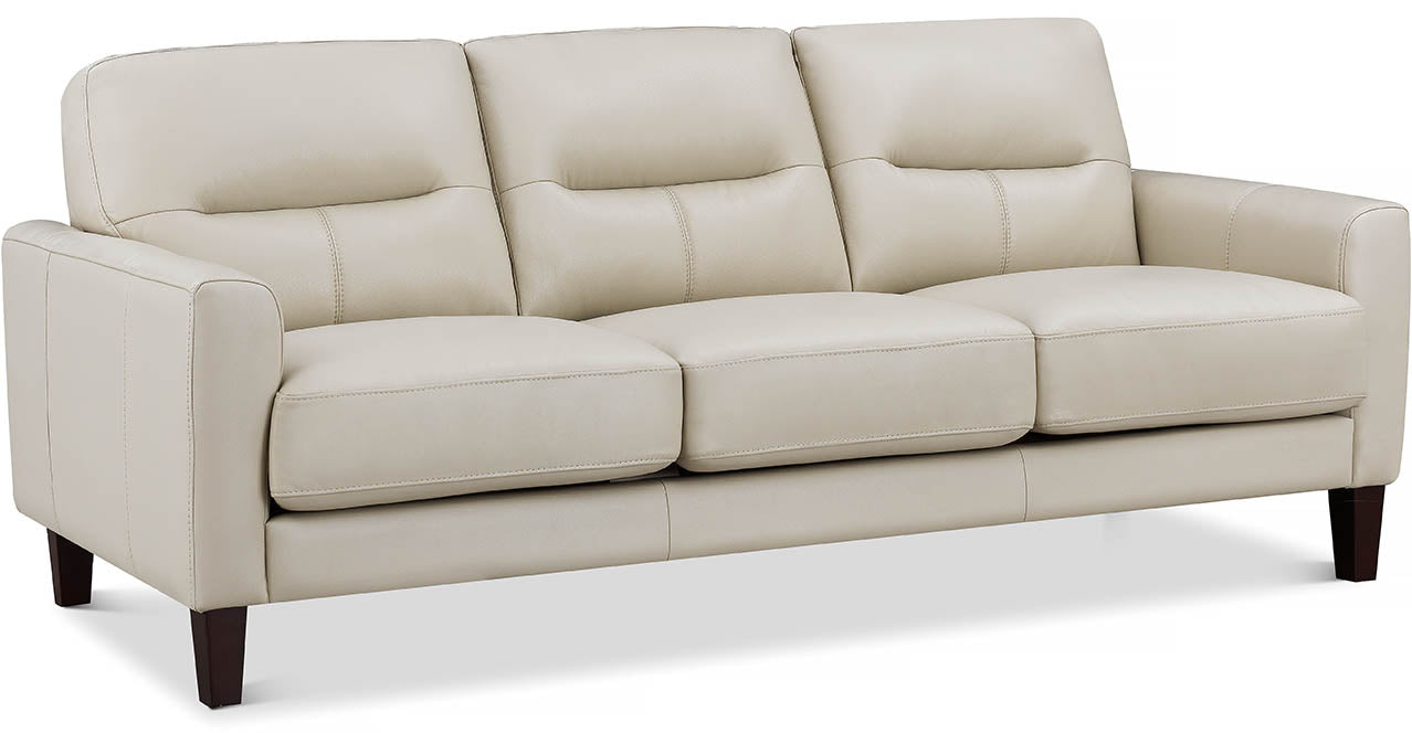 Chloe Leather Sofa Collection, Vanilla White